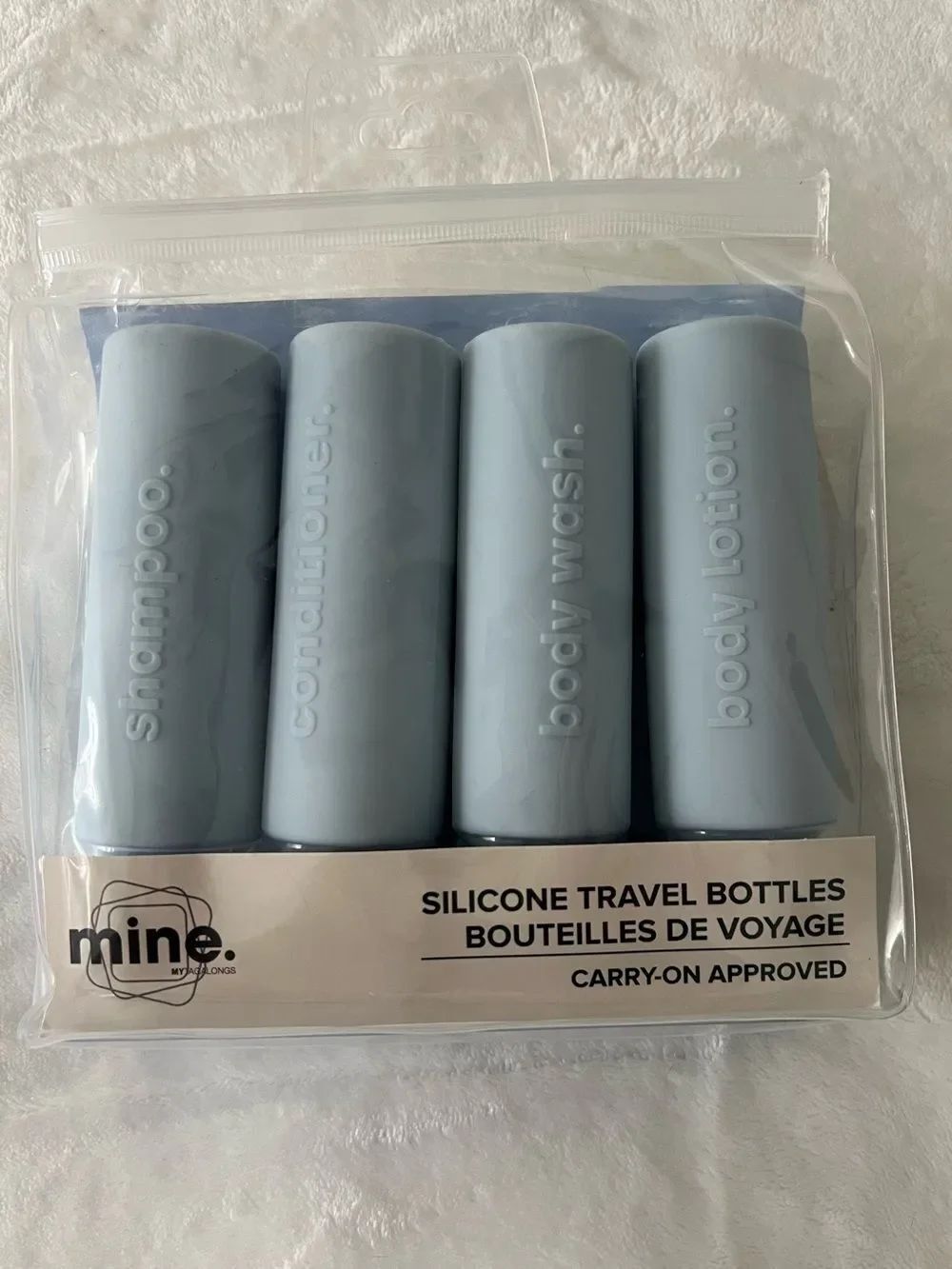 mine Light Blue Silicone Travel Bottle 4 piece Set
